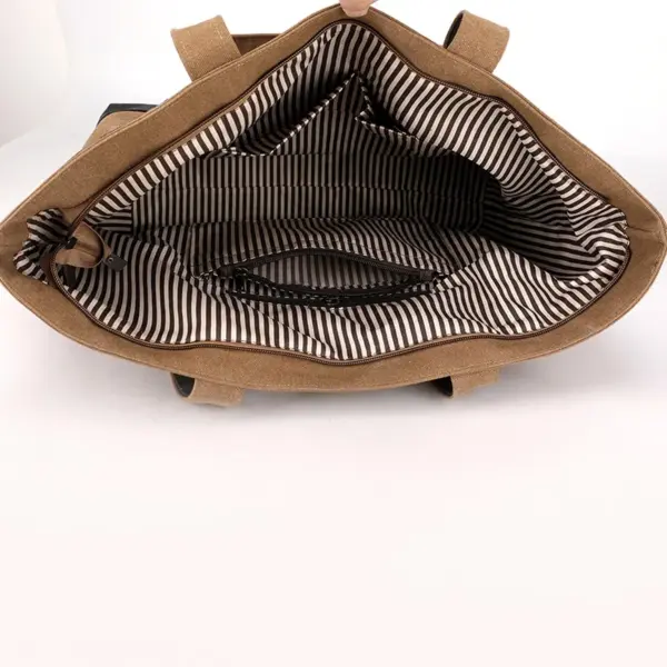 Canvas large capacity vintage shoulder tote bag - Image 11