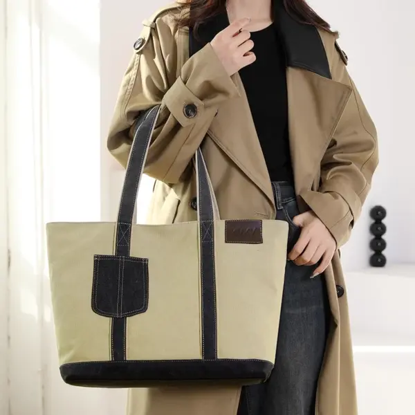 Canvas large capacity vintage shoulder tote bag - Image 14