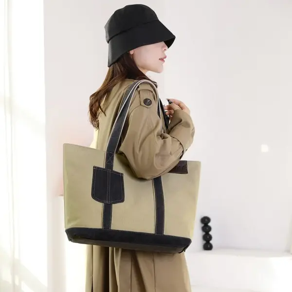 Canvas large capacity vintage shoulder tote bag - Image 15