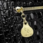 Croc embossed satchel designer handbag - Image 7
