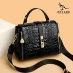 Croc embossed satchel designer handbag - Image 11