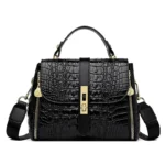 Croc embossed satchel designer handbag