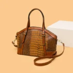 Croc embossed vintage shell designer bag - Image 13