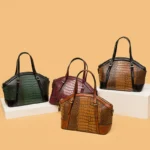 Croc embossed vintage shell designer bag - Image 3