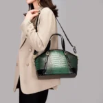 Croc embossed vintage shell designer bag - Image 6