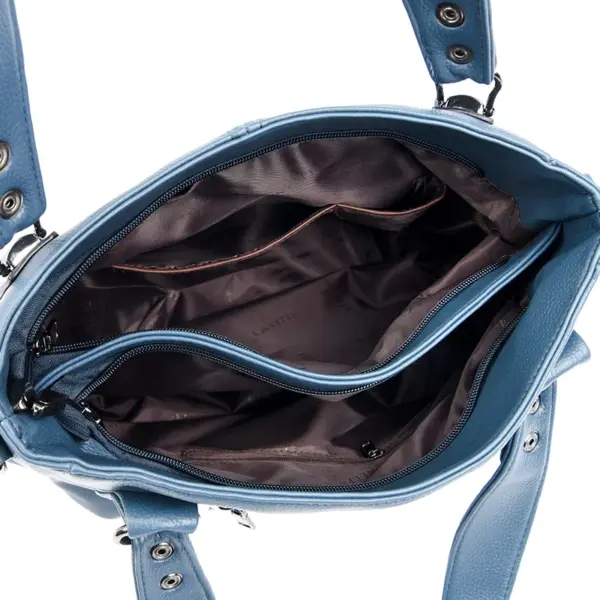 Elegant large capacity soft leather shoulder tote bag - Image 2