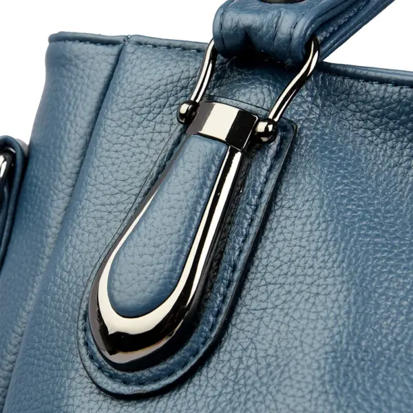 Elegant large capacity soft leather shoulder tote bag - Image 9
