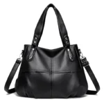 Elegant large capacity soft leather shoulder tote bag