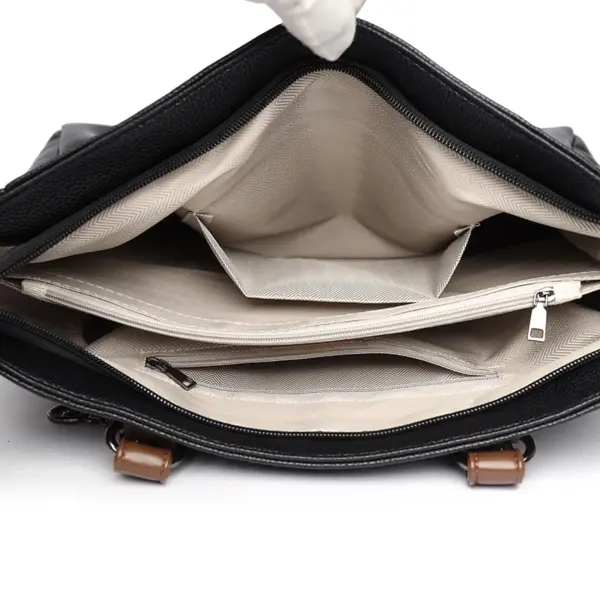 Elegant soft leather shoulder tote bag - Image 8