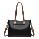 Elegant soft leather shoulder tote bag - Image 3
