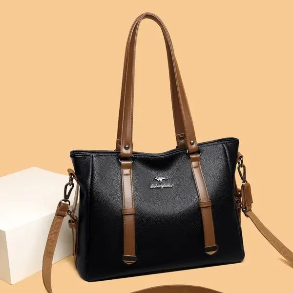 Elegant soft leather shoulder tote bag - Image 12