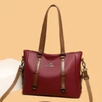 Elegant soft leather shoulder tote bag - Image 13