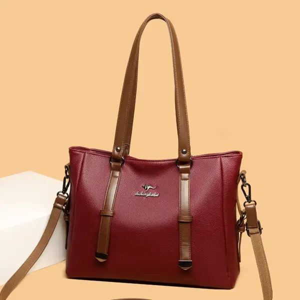 Elegant soft leather shoulder tote bag - Image 13
