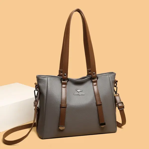 Elegant soft leather shoulder tote bag - Image 14