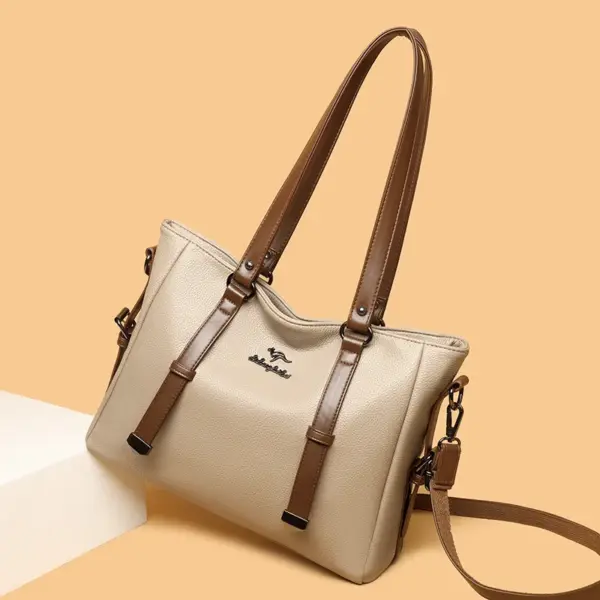 Elegant soft leather shoulder tote bag - Image 15