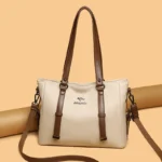 Elegant soft leather shoulder tote bag - Image 16