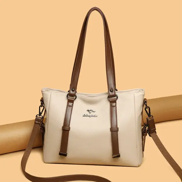 Elegant soft leather shoulder tote bag - Image 16