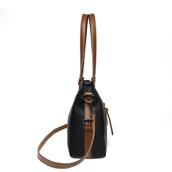 Elegant soft leather shoulder tote bag - Image 2