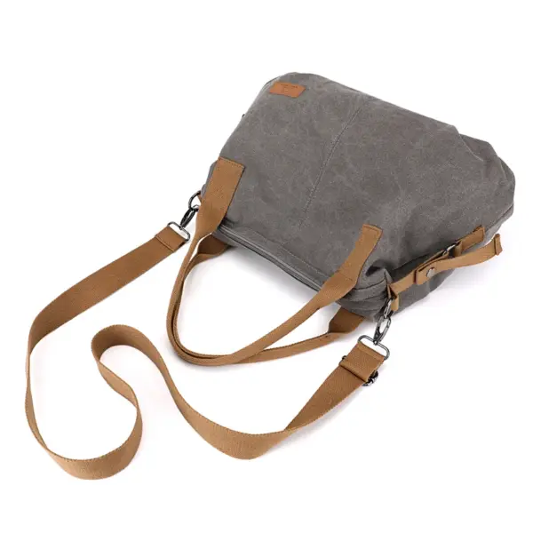 Large capacity canvas shoulder tote bag - Image 8