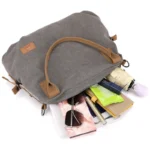 Large capacity canvas shoulder tote bag - Image 9