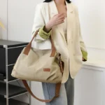 Large capacity canvas shoulder tote bag - Image 17