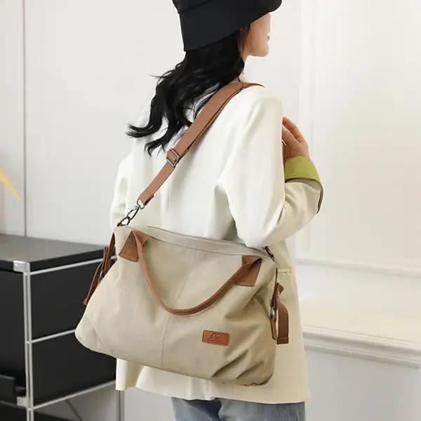 Large capacity canvas shoulder tote bag - Image 19