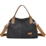 Large capacity canvas shoulder tote bag