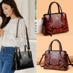 Large capacity flower embossed elegant tote bag - Image 3