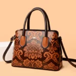 Large capacity flower embossed elegant tote bag - Image 13