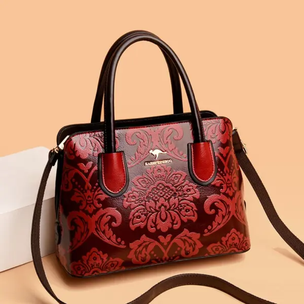 Large capacity flower embossed elegant tote bag - Image 14