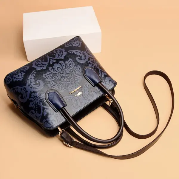 Large capacity flower embossed elegant tote bag - Image 15