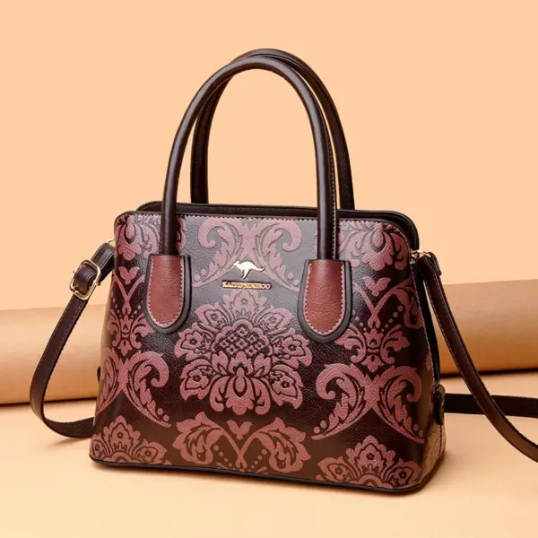 Large capacity flower embossed elegant tote bag - Image 17