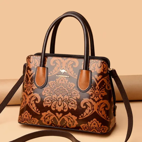 Large capacity flower embossed elegant tote bag - Image 18