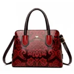 Large capacity flower embossed elegant tote bag