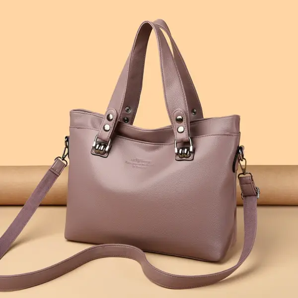 Large capacity soft leather women shoulder tote bag - Image 15