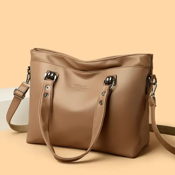 Large capacity soft leather women shoulder tote bag - Image 17