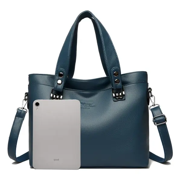 Large capacity soft leather women shoulder tote bag - Image 3