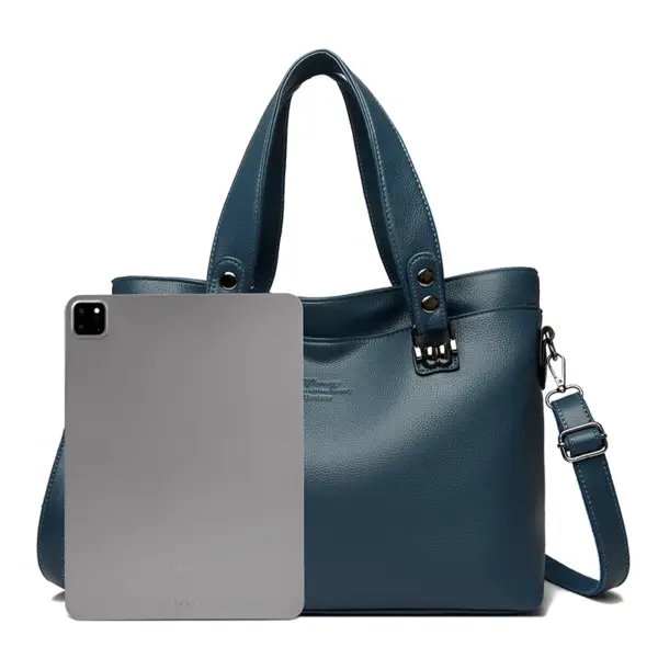 Large capacity soft leather women shoulder tote bag - Image 4