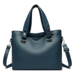 Large capacity soft leather women shoulder tote bag