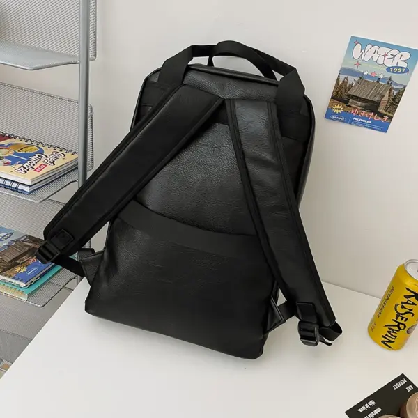 Large capacity vintage style leather backpack - Image 5