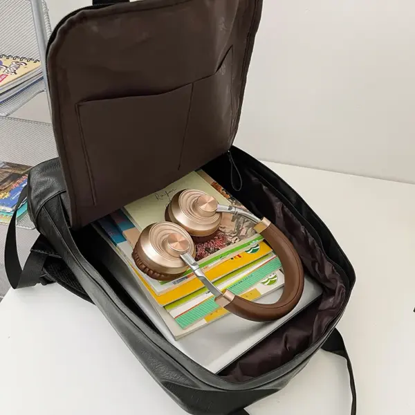 Large capacity vintage style leather backpack - Image 6