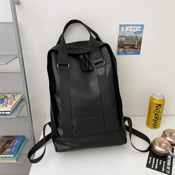 Large capacity vintage style leather backpack - Image 3