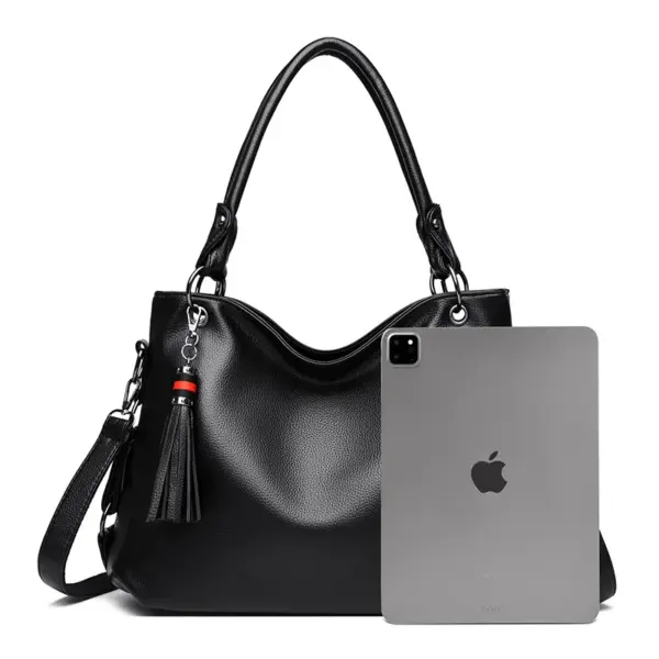 Soft leather elegant vegan leather tote bag - Image 8