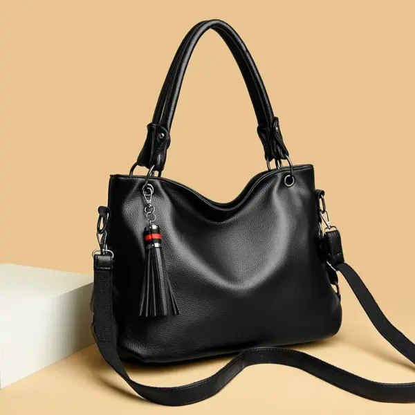 Soft leather elegant vegan leather tote bag - Image 2