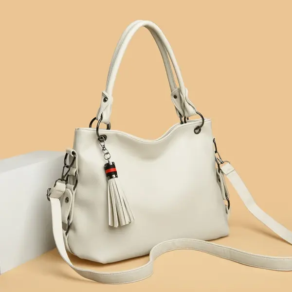 Soft leather elegant vegan leather tote bag - Image 3