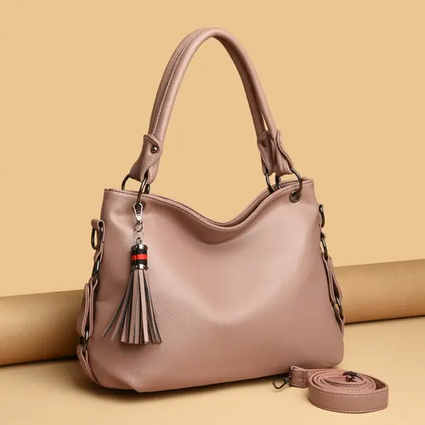 Soft leather elegant vegan leather tote bag - Image 4