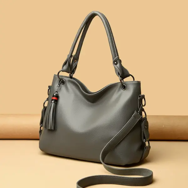 Soft leather elegant vegan leather tote bag - Image 5