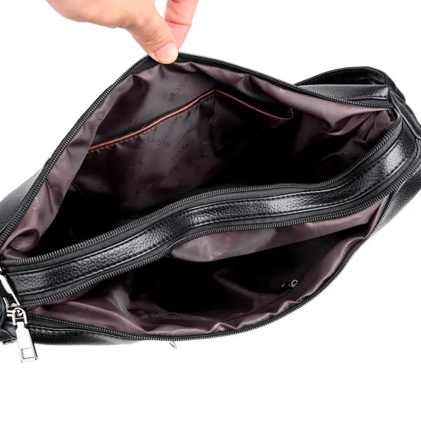 Triple usage soft leather shoulder tote bag - Image 2