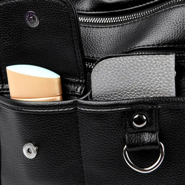 Triple usage soft leather shoulder tote bag - Image 8