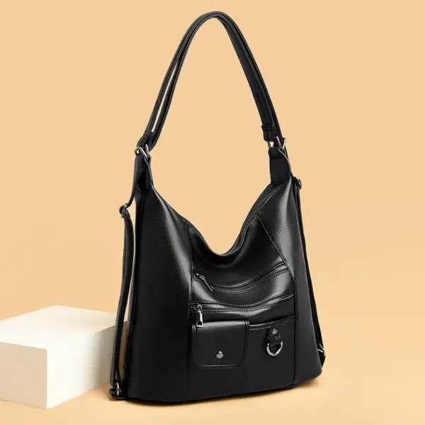Triple usage soft leather shoulder tote bag - Image 12